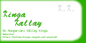 kinga kallay business card